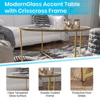 Table basse avec piètement rond en croisillon