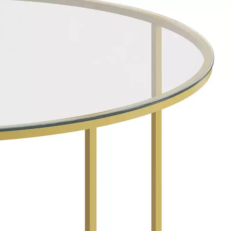 Coffee Table with Round Cross Brace Frame