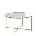 Coffee Table with Round Cross Brace Frame