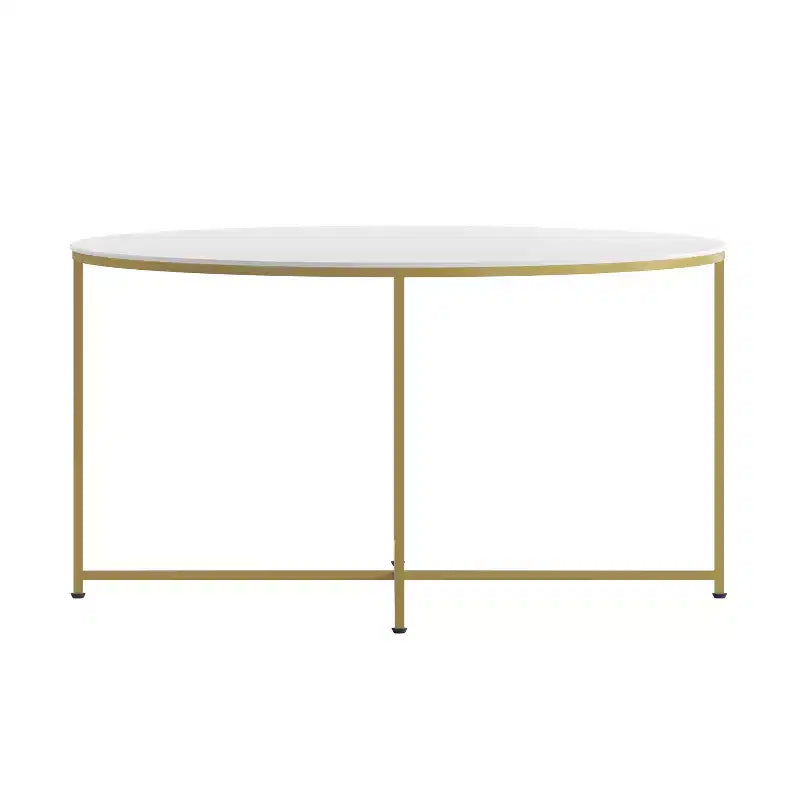 Coffee Table with Round Cross Brace Frame