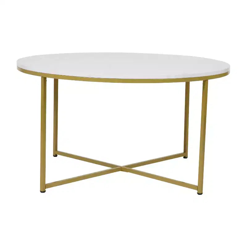 Coffee Table with Round Cross Brace Frame