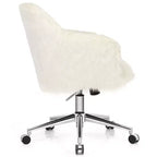 Chaise de bureau pivotante synthétique, Chaise de travail réglable, Chaise de vanité moelleuse