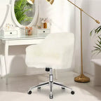 Chaise de bureau pivotante synthétique, Chaise de travail réglable, Chaise de vanité moelleuse