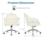 Chaise de bureau pivotante synthétique, Chaise de travail réglable, Chaise de vanité moelleuse