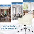 Chaise de bureau pivotante synthétique, Chaise de travail réglable, Chaise de vanité moelleuse