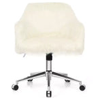 Chaise de bureau pivotante synthétique, Chaise de travail réglable, Chaise de vanité moelleuse