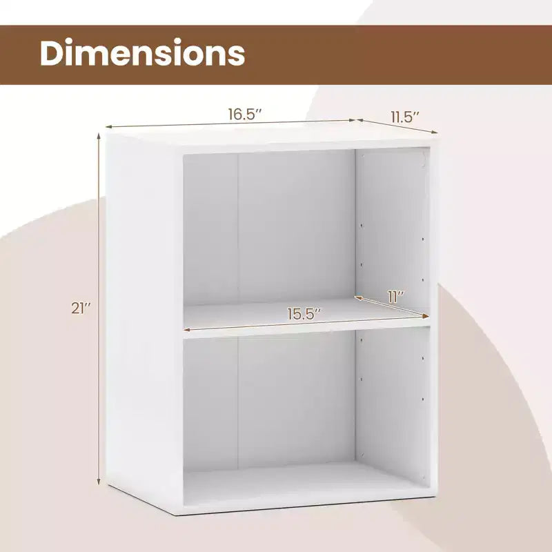 Étagère 2 cubes avec tablette réglable, autoportante, 2 niveaux ouverts, moderne