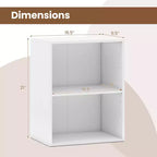 Étagère 2 cubes avec tablette réglable, autoportante, 2 niveaux ouverts, moderne