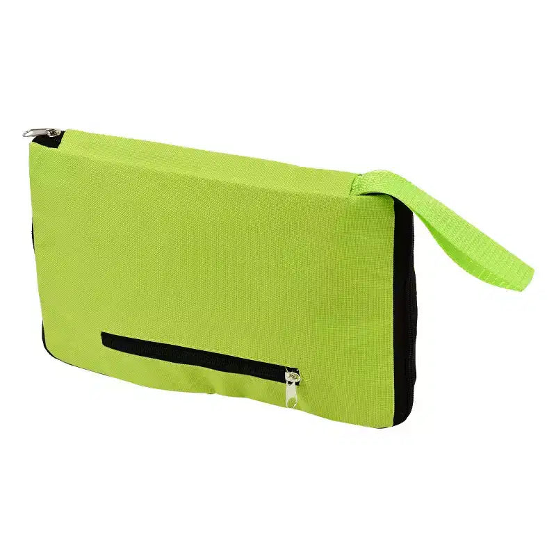 PiccoCasa Portable Handy Foldable Bag Wheel Cart Shopping Polyester Plastic Utility Storage Carts 11x7.1x22.8 Green 1 Pc