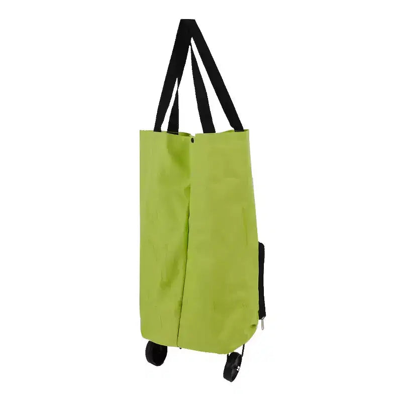 Chariot à roulettes pliable et portatif pour courses, en polyester et plastique, 11x7,1x22,8 vert, 1 pièce