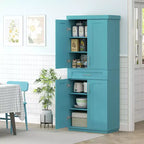 Grand garde-manger de cuisine, armoire sur pied avec portes et tiroir, étagères réglables