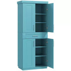 Grand garde-manger de cuisine, armoire sur pied avec portes et tiroir, étagères réglables