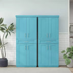 Grand garde-manger de cuisine, armoire sur pied avec portes et tiroir, étagères réglables