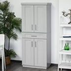 Grand garde-manger de cuisine, armoire sur pied avec portes et tiroir, étagères réglables