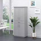 Grand garde-manger de cuisine, armoire sur pied avec portes et tiroir, étagères réglables
