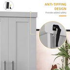 Grand garde-manger de cuisine, armoire sur pied avec portes et tiroir, étagères réglables