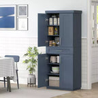 Grand garde-manger de cuisine, armoire sur pied avec portes et tiroir, étagères réglables