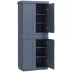 Grand garde-manger de cuisine, armoire sur pied avec portes et tiroir, étagères réglables
