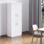 Grand garde-manger de cuisine, armoire sur pied avec portes et tiroir, étagères réglables