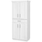 Grand garde-manger de cuisine, armoire sur pied avec portes et tiroir, étagères réglables