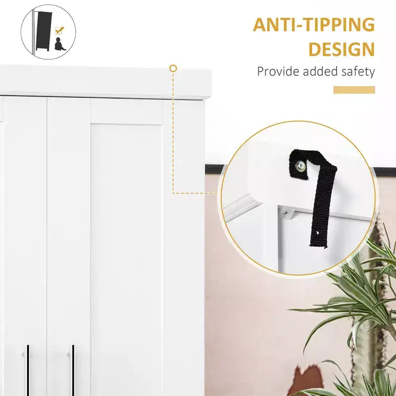 Tall Kitchen Pantry Freestanding Cabinet Cupboard with Doors and Drawer, Adjustable Shelving