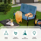 Costway Ensemble mobilier de jardin 2 pièces Banc de canapé avec table basse et coussins