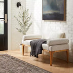 Randolph Bench with Bolster Pillows Linen - Threshold designed with Studio McGee