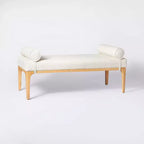 Banc avec coussins de traversin en lin - conçu avec