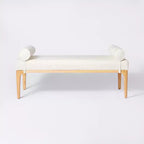 Banc avec coussins de traversin en lin - conçu avec