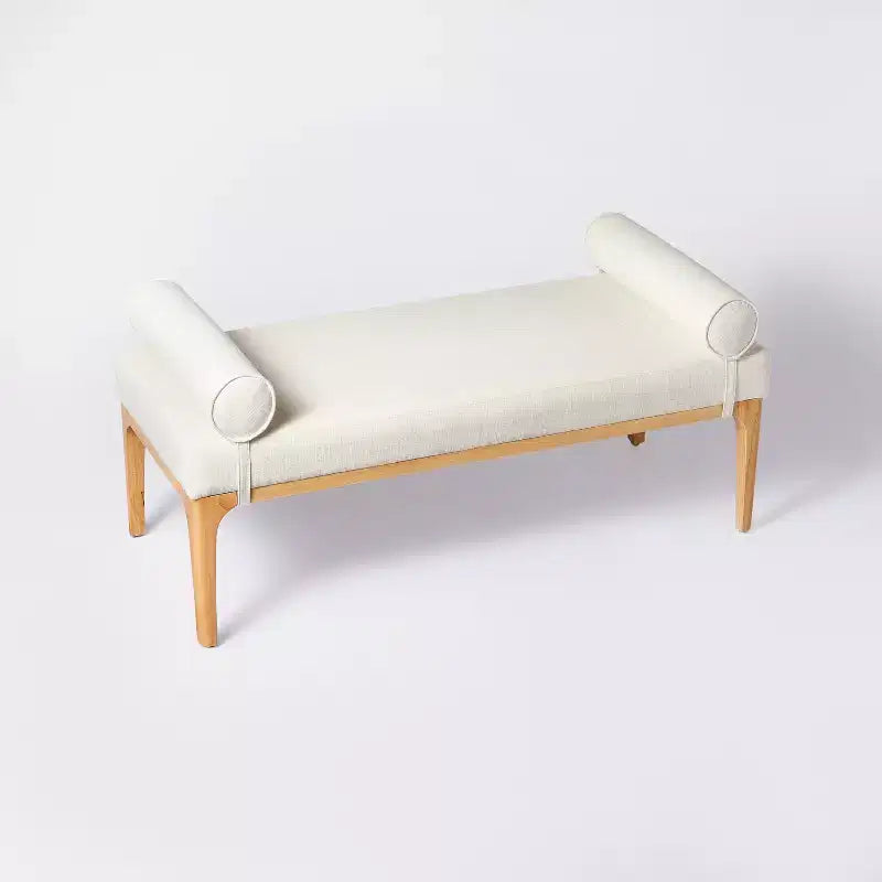 Bench with Bolster Pillows Linen - designed with