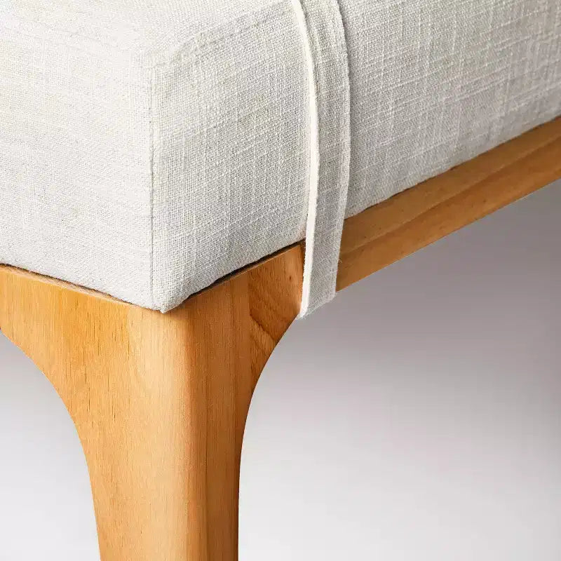 Banc avec coussins de traversin en lin - conçu avec