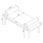 Banc avec coussins de traversin en lin - conçu avec