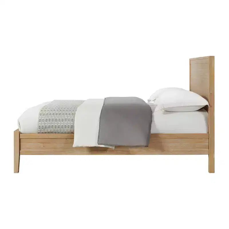Ensemble de chambre à coucher 4 pièces Arden Wood avec table de chevet à 2 tiroirs Driftwood clair - Alaterre Furniture