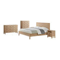 5pc Arden Wood Bedroom Set with Two 2 Drawer Nightstands Light Driftwood - Alaterre Furniture