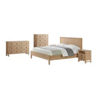 5pc Arden Wood Bedroom Set with Two 2 Drawer Nightstands Light Driftwood - Alaterre Furniture