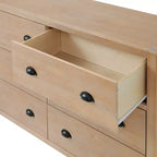 Ensemble de chambre à coucher 5 pièces Arden Wood avec deux tables de chevet à 2 tiroirs Bois flotté clair - Meubles Alaterre