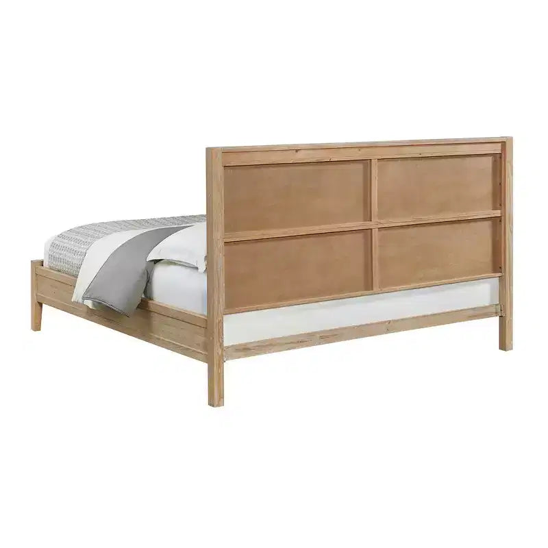 Ensemble de chambre à coucher 5 pièces Arden Wood avec deux tables de chevet à 2 tiroirs Bois flotté clair - Meubles Alaterre