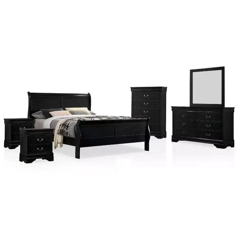 6pc Sliver Sleigh Bedroom Set - HOMES: Inside + Out