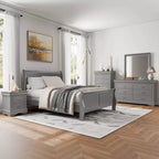 Ensemble de chambre 6 pièces lit traîneau argenté – HOMES: Inside + Out