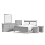 Ensemble de chambre 6 pièces lit traîneau argenté – HOMES: Inside + Out
