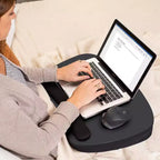 Grand support pour ordinateur portable en mousse à mémoire de forme avec repose-poignet - Noir mat