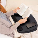 Grand support pour ordinateur portable en mousse à mémoire de forme avec repose-poignet - Noir mat