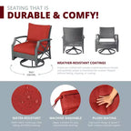 Ensemble Kinger Home Ethan de 5 pièces pour foyer au propane en osier avec cadre en aluminium