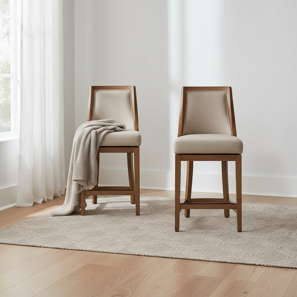 Set of 2 Ellie Counter Height Barstools with Back - Alaterre Furniture