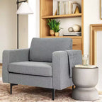 Lot de 2 fauteuils d'appoint en tissu Costway avec poches de rangement latérales