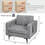 Lot de 2 fauteuils d'appoint en tissu Costway avec poches de rangement latérales