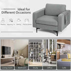 Lot de 2 fauteuils d'appoint en tissu Costway avec poches de rangement latérales