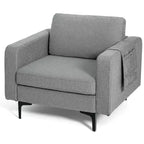 Lot de 2 fauteuils d'appoint en tissu Costway avec poches de rangement latérales