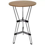 Sunnydaze Ensemble de bar 3 pièces d'intérieur en fil d'acier avec plateau en faux bois – Marron – 3 pièces