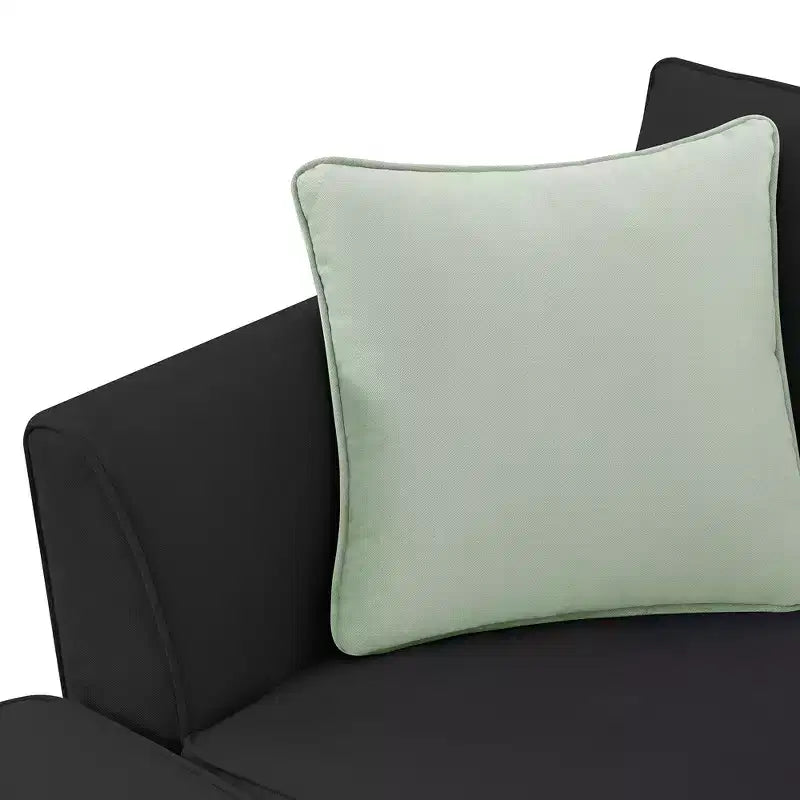 Canapé Modulable Sectionnel 7 Places avec Ottomane - Canapé d'Angle en Tissu en Forme de L avec 3 Coussins - ModernLuxe